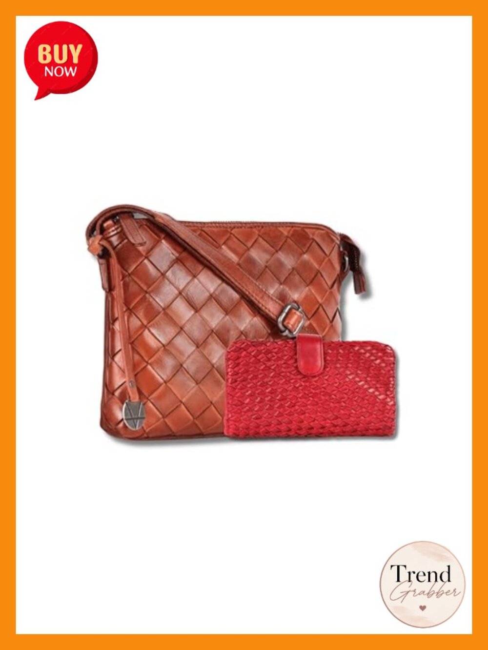 Leather Crossbody Bag Wallet Set for Women Zipper Coin Purse Shoulder Strap